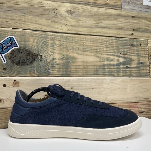 OluKai Puliki Drop-In Heel Casual Cotton Shoes Men’s Size 11.5 Indigo Suede - Picture 6 of 12